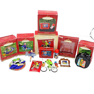 Hallmark Keepsake Pop Culture Ornament 6 pc Set Kermit Barbie Buzz Beatles 1999+